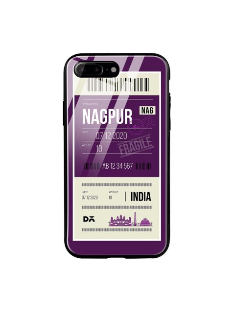 

DailyObjects Purple & White Nagpur City Tag iPhone 8 Plus Glass Case