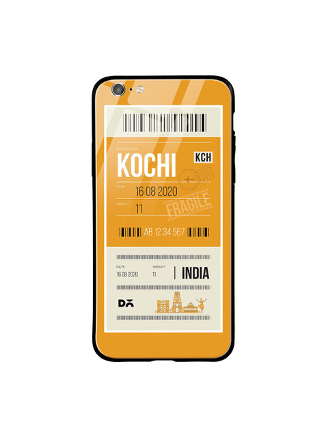 

DailyObjects Mustard Yellow & White Kochi City Tag iPhone 6S Glass Case