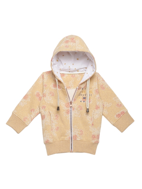 

FLENZA Girls Cream & White Floral Print Hooded Sweatshirt