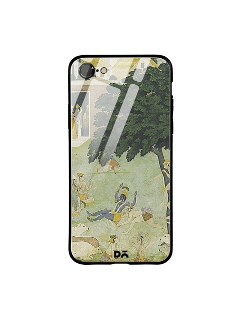 

DailyObjects Beige & Olive Green Krishan Swing Friends iPhone 7 Glass Case
