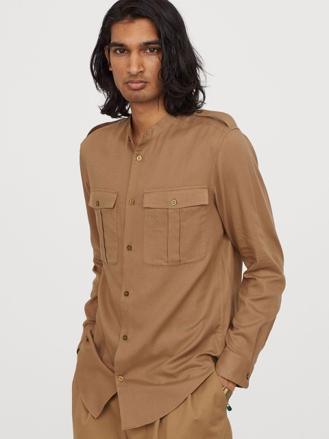 

SABYASACHI x H&M Men Beige Solid Cotton Utility Shirt