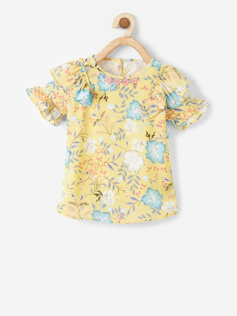 

VITAMINS Girls Multicoloured Floral Print A-Line Top, Multi