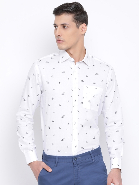 

Richlook Men White Slim Fit Printed Casual Shirt
