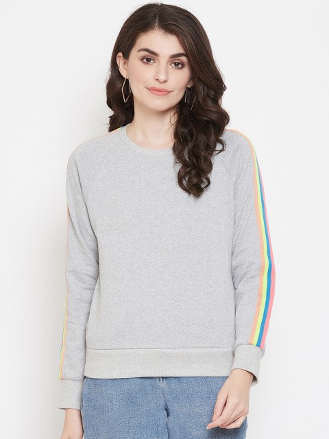 

PERFKT-U Women Grey Solid Sweatshirt