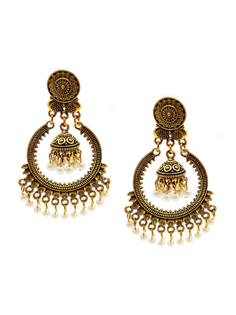 

Sia Art Jewellery Gold-Plated Circular Drop Earrings