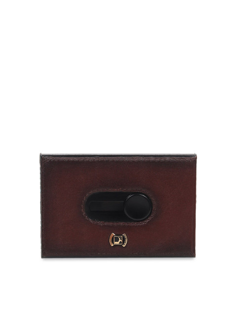 

Da Milano Men Burgundy Solid Leather Card Holder