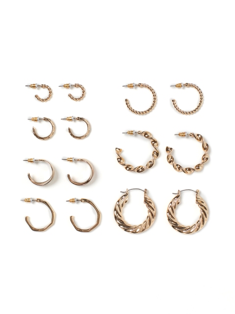 

H&M Women Gold-Toned 7 Pairs Hoop Earrings