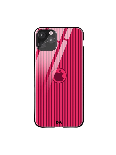 

DailyObjects Pink & Burgundy Stripes iPhone 11 Pro Max Glass Case