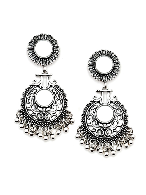 

Sia Art Jewellery Silver Circular Oxidised Jhumkas