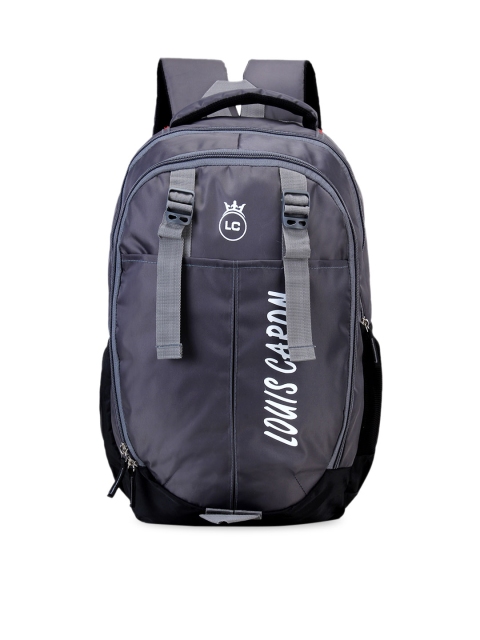 

LOUIS CARON Unisex Grey & Black Textured Backpack