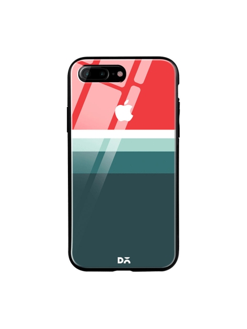 DailyObjects Green & Red Colourblocked iPhone 7 Plus Glass Case
