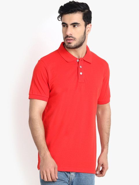 

SWISS MILITARY Men Red Solid Polo Collar T-shirt