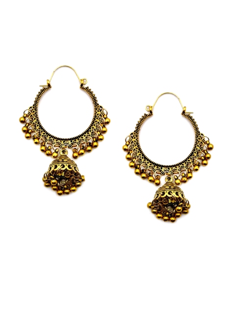 

Sia Art Jewellery Gold Plated Oxidised Classic Jhumkas