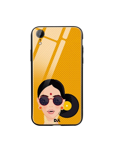 

DailyObjects Mustard Yellow & Black Disk Bun iPhone XR Glass Case