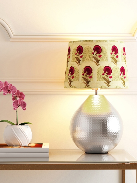 

India Circus by Krsnaa Mehta Beige & Red Printed Table Top Lamp Shade