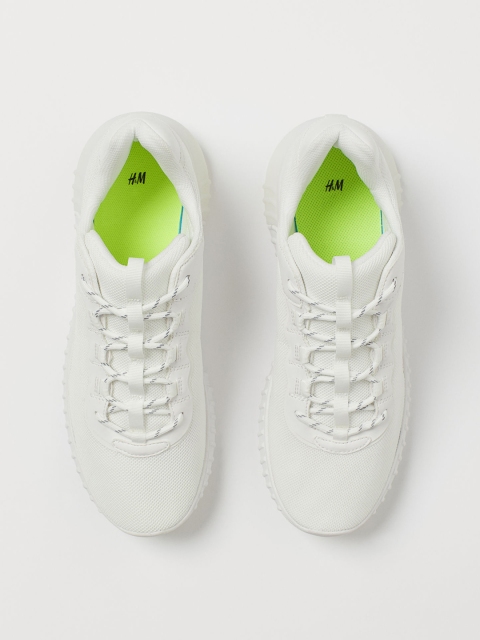 

H&M Men White Solid Mesh Trainers