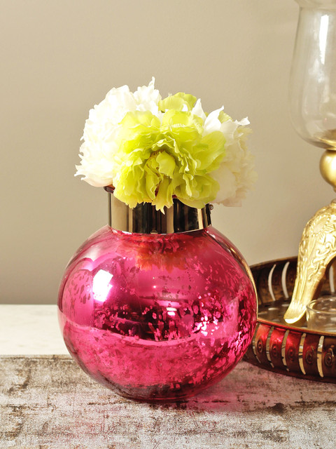 

HomeTown Marvela Pink Glass Candle Holder