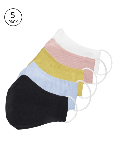 

Imfashini Women Pack Of 5 Reusable 2-Ply Cloth Mask, Black