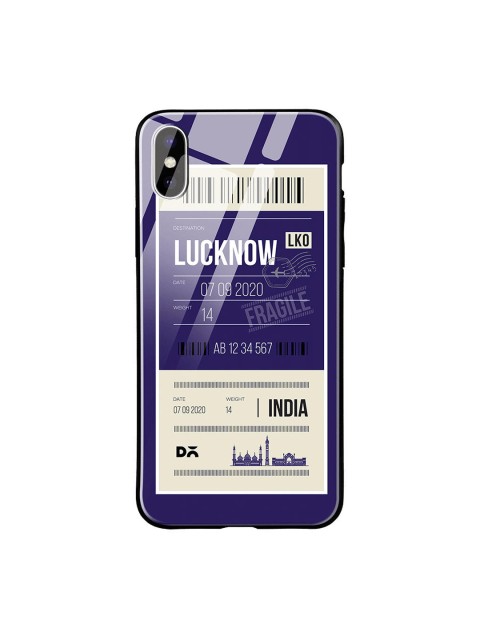 

DailyObjects Navy Blue & White Lucknow City Tag iPhone X Glass Case