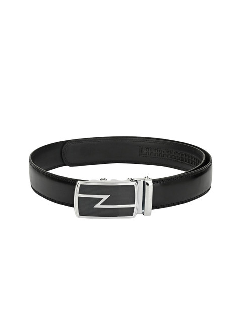 

Pacific Gold Men Black Solid Genuine Leather Belt
