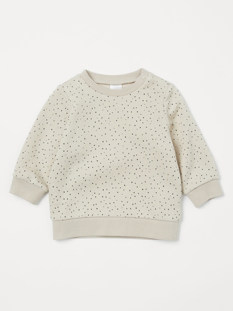 

H&M Infants Beige & Black Printed Cotton Sweatshirt