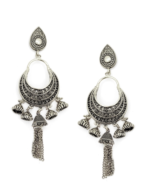 

Sia Art Jewellery Silver-Plated Classic Oxidised Jhumkas