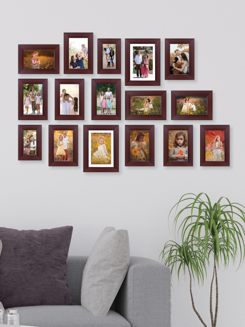 

RANDOM Set Of 16 Brown Solid Synthetic Collage Photo Frames