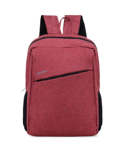 LOUIS CARON Unisex Maroon Solid Khadi Backpack