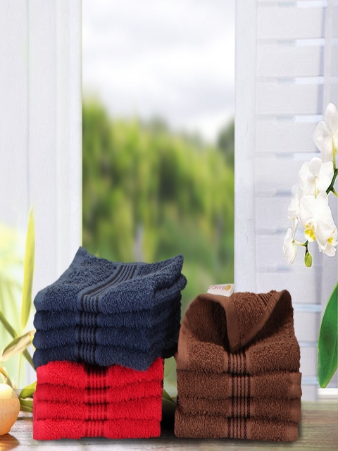 

BIANCA Navy Blue & Red Set of 12 380 GSM Egyptian Towel Set