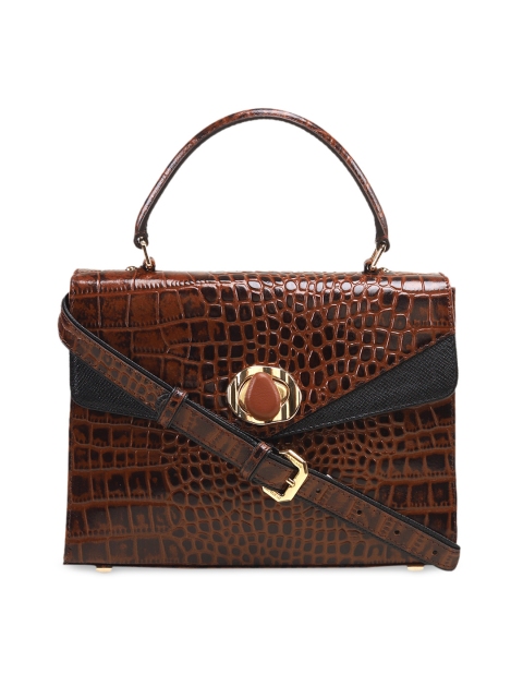 

Da Milano Brown & Black Textured Handheld Bag