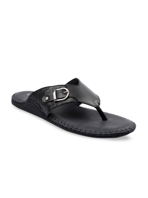 

one8 Select BY VIRAT KOHLI Men Black Solid Leather Comfort Sandals