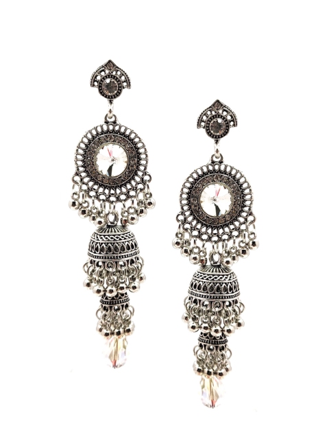 

Sia Art Jewellery Silver-Plated Dome Shaped Jhumkas