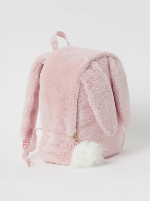 

H&M Girls Pink Solid Faux Fur Backpack
