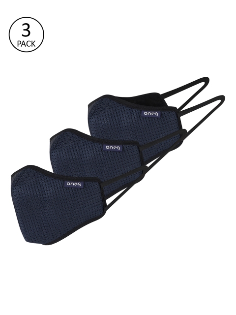

one8 Select BY VIRAT KOHLI Unisex Pack Of 3 4-Ply Reusable 3D Mesh Cloth Masks, Blue