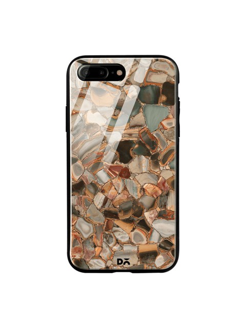 

DailyObjects Brown & Grey Marble Mosaic iPhone 7 Plus Glass Case