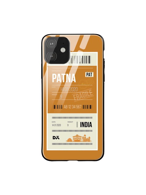

DailyObjects Mustard Yellow & White Patna City Tag iPhone 11 Glass Case