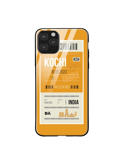 

DailyObjects Mustard Yellow & White Kochi City Tag iPhone 11 Pro Max Glass Case