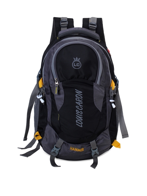 

LOUIS CARON Unisex Black & Grey Graphic Backpack