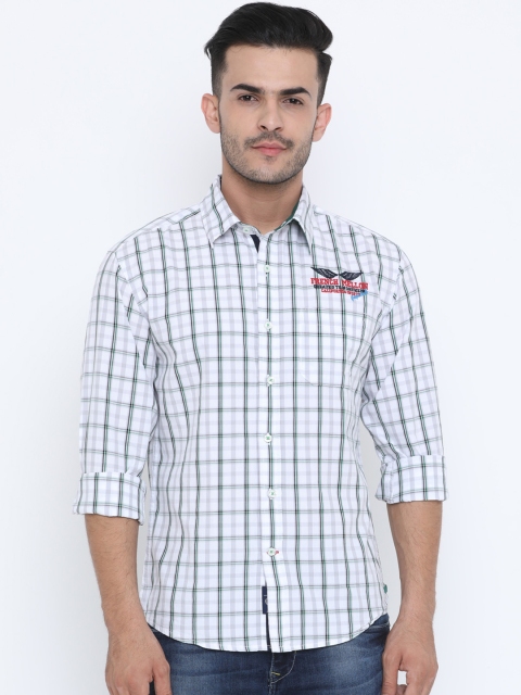 

Flyrs Club Men White & Black Slim Fit Checked Casual Shirt