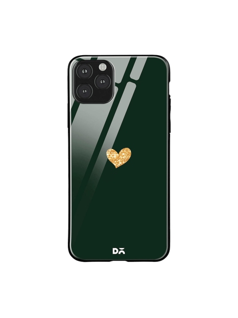 

DailyObjects Green & Beige Sparkle Heart iPhone 11 Pro Max Glass Case