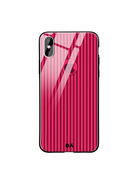 

DailyObjects Pink & Burgundy Stripes iPhone XS Glass Case