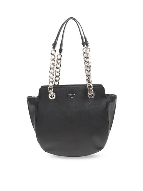 

Da Milano Black Textured Leather Handheld Bag