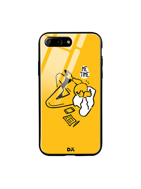 

DailyObjects Mustard Yellow & White Me Time iPhone 7 Plus Glass Case