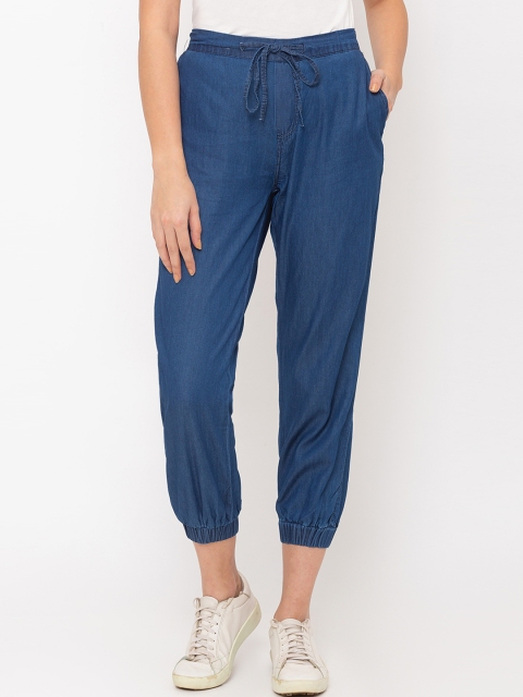 

Globus Women Blue & Blue Regular Fit Solid Denim Joggers