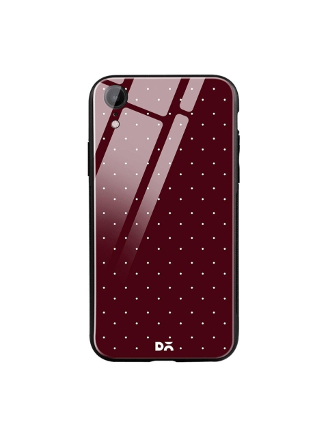 

DailyObjects Burgundy & White Constellation Dots iPhone XR Glass Cover