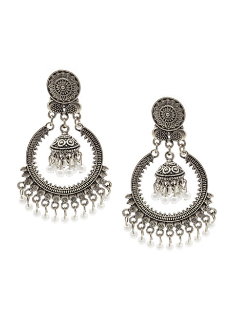

Sia Art Jewellery Silver-Plated Circular Drop Earrings