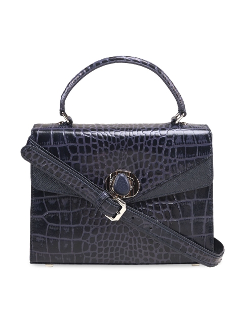

Da Milano Navy Blue Textured Handheld Bag