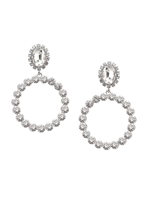 

TOKYO TALKIES Silver Plated Handcrafted Circular Drop Earrings