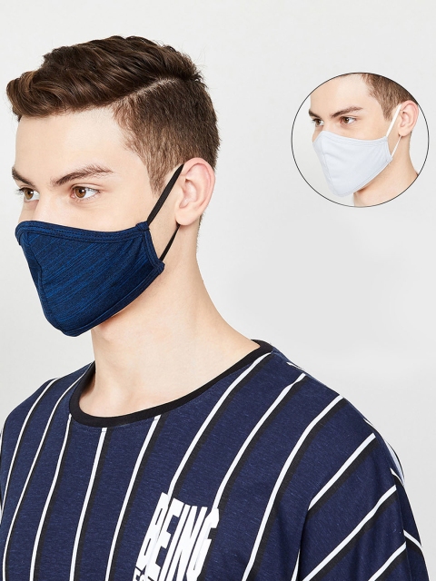 

Fame Forever by Lifestyle Men Pack Of 2 2-Ply Cloth Mask, Blue