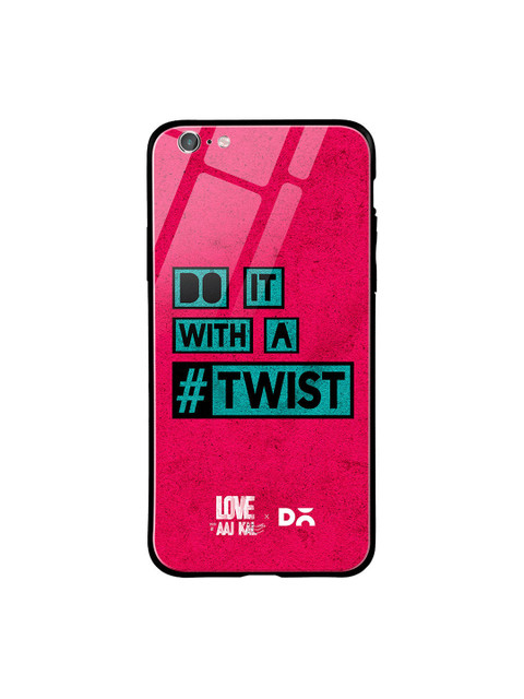 

DailyObjects Pink & Black Love Twist iPhone 6S Glass Case